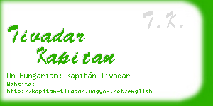 tivadar kapitan business card